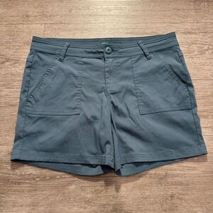 Prana Shorts Womens 10 Blue Organic‎ Nylon Kittle Colorblock Hiking Fashion 5"